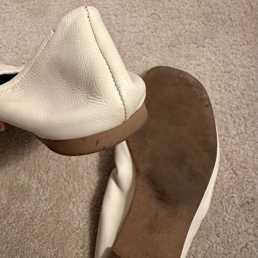 Reformation White Rounded-Toe Ballet Flats - Picture 4 of 7